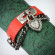 Кожаный браслет Spikes SL0121-R, красный, с замочком в виде сердца
