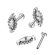 Титановая серьга лабрет для пирсинга хряща уха, хеликса, губ PiercedFish TIL82, накрутка кластер с фианитами