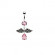 Штанга для пирсинга пупка PiercedFish NAL13766 с крыльями в винтажном стиле
