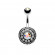 Штанга для пирсинга пупка PiercedFish N15805 с кристаллами и фианитами