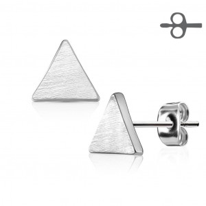 Серьги-гвоздики в форме треугольника Spikes EA-010-ST с родиевым покрытием