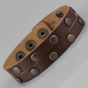 Кожаный браслет мужской Scappa NY-411 коричневый