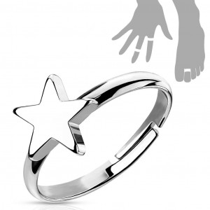 Безразмерное незамкнутое кольцо для пальцев ног/на фалангу Spikes R-A039 со звездой