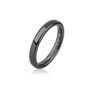 Черное кольцо из керамики Everiot RCM-0010, парное с надписью Вместе навсегда