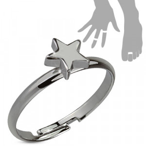 Безразмерное незамкнутое кольцо для пальцев ног/на фалангу Spikes R-A040 со звездой