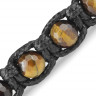 Мужской плетеный браслет Шамбала Everiot Select LNS-3074 из камня тигровый глаз и бусин из лавы