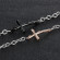 Браслет-цепь из стали с Everiot SB-XP-15285 в виде креста с фианитом