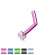 Серьга-гвоздик (нострил) для пирсинга крыла носа PiercedFish NOLT01 с фианитом