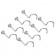 Серьга нострил (улитка) из стали для пирсинга носа PiercedFish NOSE04 с фианитом