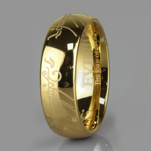 Кольцо Всевластия Everiot R-TG-0131 из вольфрама, золотистое IP-покрытие
