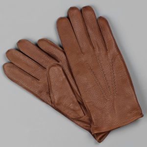 Мужские кожаные перчатки Accent ACNT-114-BR коричневые