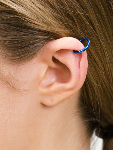 Серьга-обманка (клипса, имитация пирсинга) из стали PiercedFish SEP45 для уха, на хеликс, в нос, септум