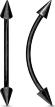 Серьга штанга с шипами PiercedFish CSE02 для брови, бридж пирсинга переносицы, сосков, языка (snake eyes)