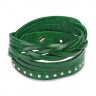 Кожаный браслет Spikes NP-SL0048-G, зеленый