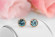 Серьги ROZI RR-14210 гвоздики с цветным камнем
