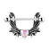 Штанга для пирсинга сосков PiercedFish K11116 с крыльями, сердцем и кристаллом