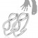 Пара безразмерных незамкнутых колец для пальцев ног/на фалангу TATIC R-A022 со знаком бесконечности