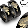 Серьги-кольца с драконом Spikes SSE-007 стальные