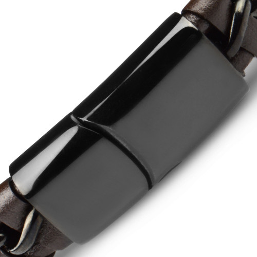 Кожаный браслет мужской Everiot BC-MJ-1644 коричневый