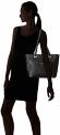 Женская кожаная сумка-тоут Calvin Klein Saffiano CK-EST черная в деловом стиле