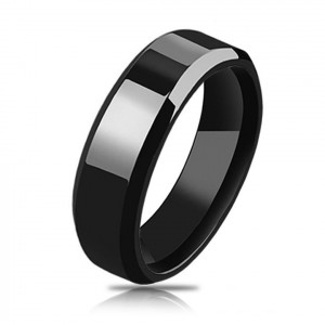 Черное кольцо STEELS RSS-4514 из нержавеющей стали, глянцевое