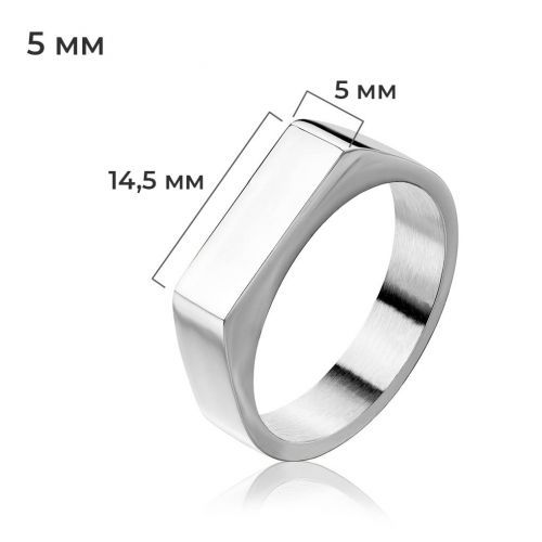Кольцо-печатка (перстень) 5, 9, 14 и 18 мм из стали TATIC RSS-7685 с площадкой для гравировки надписей