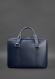 Кожаная сумка для ноутбука 17'' и документов темно-синяя Everiot Bnote BN-BAG-37-navy-blue