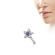 Серьга нострил (гвоздик) для пирсинга крыла носа PiercedFish NOB-625 с фианитами в форме цветка