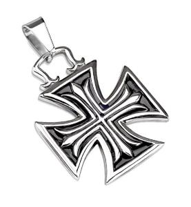 Байкерский крест из ювелирной стали Spikes --SSPQ-3441 мужской
