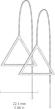 Женские серьги-протяжки из стали TATIC SE3650 в форме треугольника