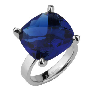 Женское кольцо из стали Everiot AAB-623RSSBL с синим кристаллом